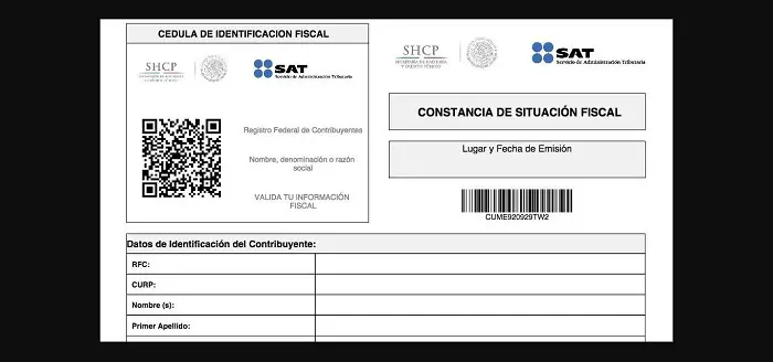 Descargar constancia de situación fiscal SAT